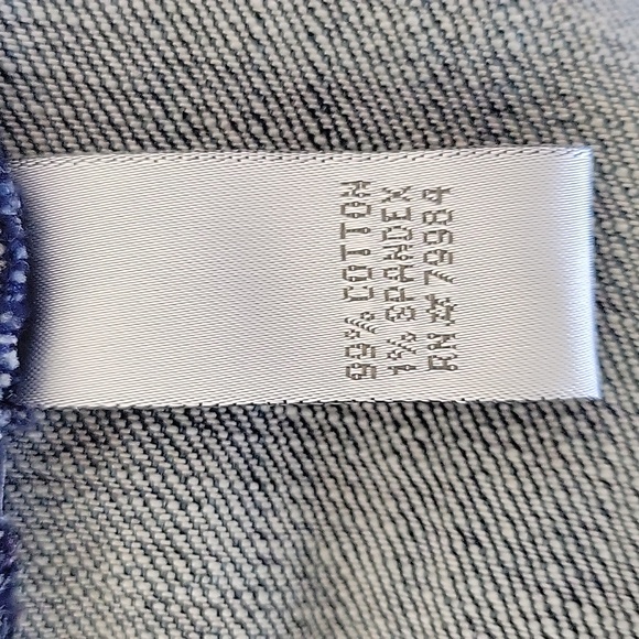 Chico's Embellished Heritage Turquoise Beaded Denim Jacket Inkspill Indigo Sz L - Picture 15 of 16